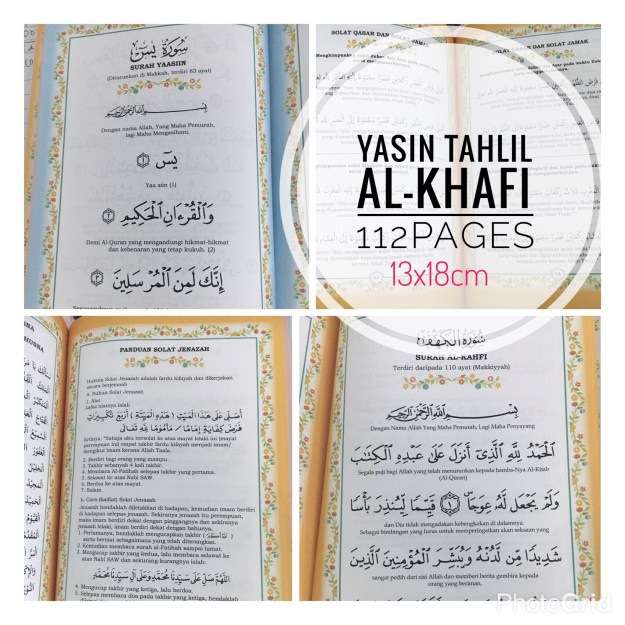 Buku yasin dan al khafi isi dalam berwarna